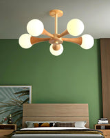 Modern Wooden Ceiling Light  Triple Globe Glass Shades - Product detail 16