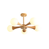 Modern Wooden Ceiling Light  Triple Globe Glass Shades - Product detail 22