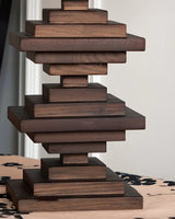 Modern Tower Table Lamp  Stacked Wooden Base - Product detail 10