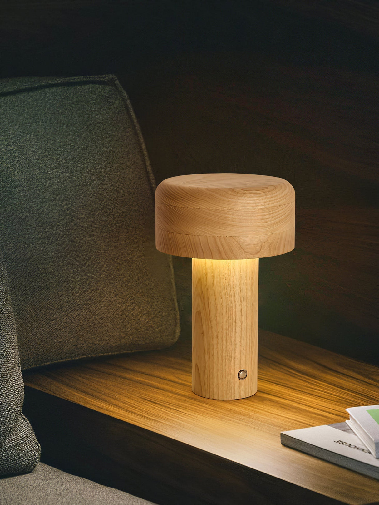 Modern Wooden Table Lamp  Natural Ash Mushroom Design - Product detail 12