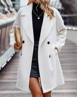 Classic Wool Blend Coat  Double Breasted Winter Style - Product showcase