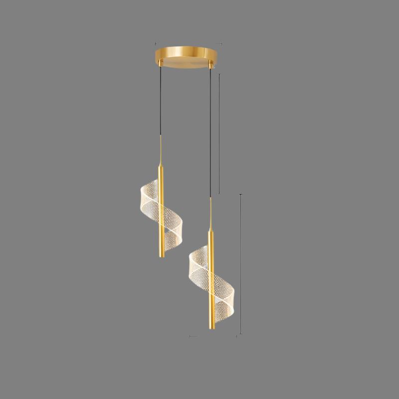 Modern LED Pendant Light  Spiral Gold Metal Design - Product detail 16