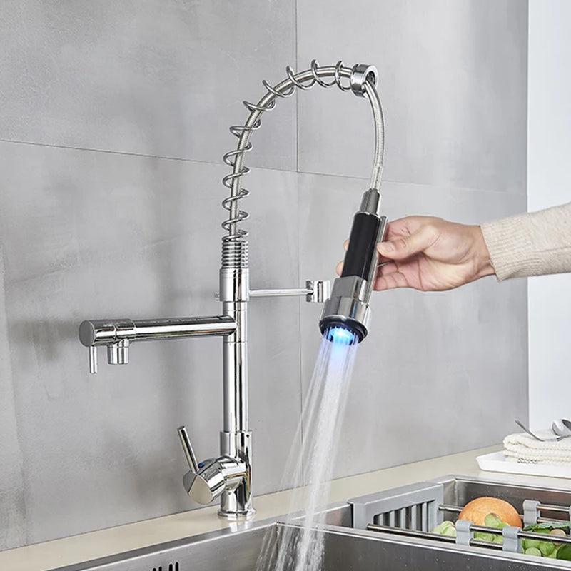 Professional Kitchen Faucet  LED Temperature Display Spring Spout - Product detail 4