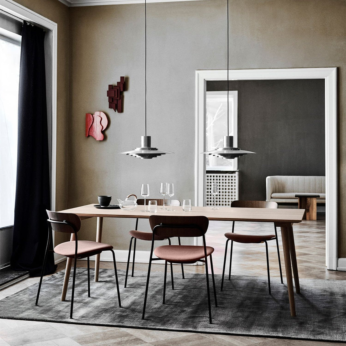 Modern Pendant Light  Tiered Aluminum Disk Design - Product example