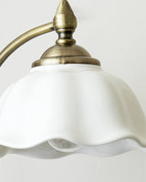 Vintage Table Lamp  Ceramic Shade with Wood Base - Product detail 4