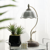 Vintage Table Lamp  Ceramic Shade with Wood Base - Product detail 6