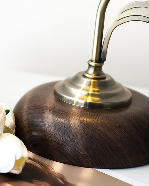 Vintage Table Lamp  Ceramic Shade with Wood Base - Product detail 5