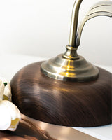 Vintage Table Lamp  Ceramic Shade with Wood Base - Product detail 5