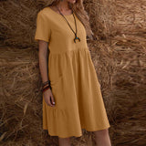 Summer Midi Dress  Tiered Cotton Blend Casual Design - Product detail 6