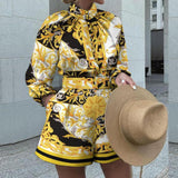 Vintage Floral Romper  Paisley Print High Neck Design - Product detail 9