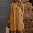 Summer Midi Dress  Tiered Cotton Blend Casual Design - Product detail 7