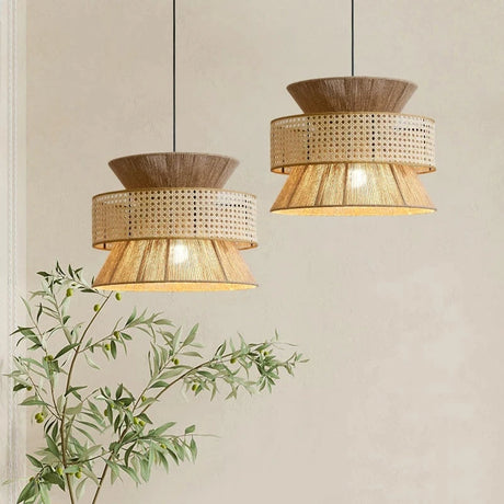 Rattan Pendant Light  Natural Woven Cane Design - Product showcase