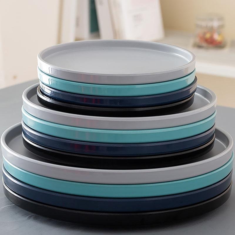 Modern Dining Plates  Navy Turquoise Gray Collection - Product example