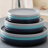 Modern Dining Plates  Navy Turquoise Gray Collection - Product example