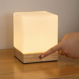 Nordic LED Table Lamp  Minimalist Cube Design With Wooden Base - Product detail 5