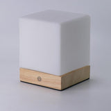 Nordic LED Table Lamp  Minimalist Cube Design With Wooden Base - Product detail 6