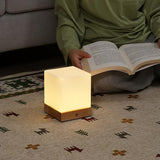 Nordic LED Table Lamp  Minimalist Cube Design With Wooden Base - Product example