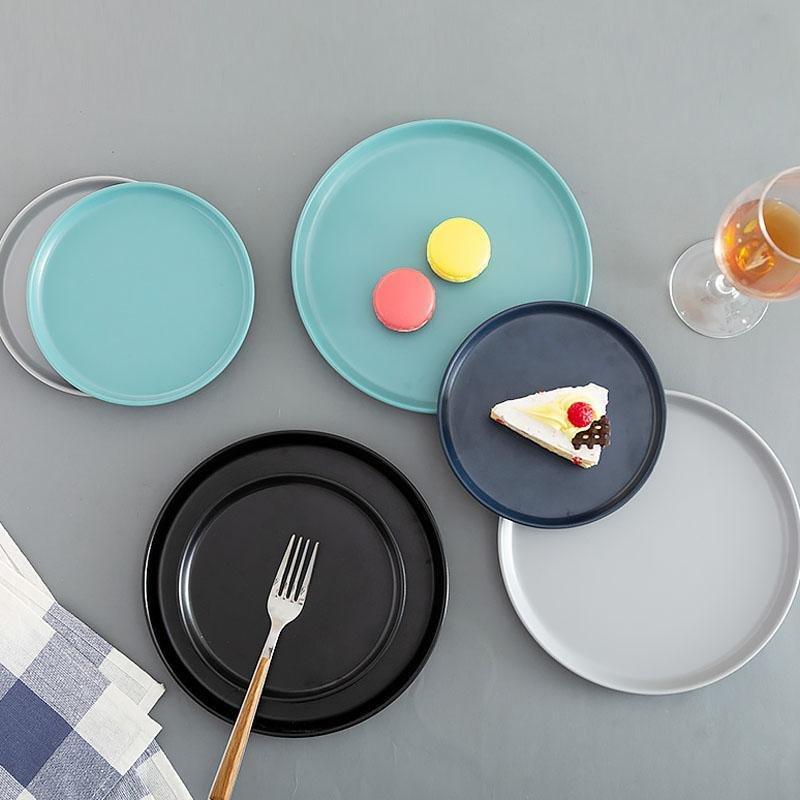 Modern Dining Plates  Navy Turquoise Gray Collection - Detailed view