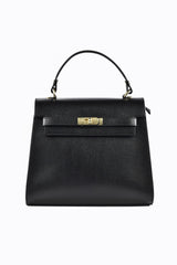 Structured Leather Handbag  Saffiano Top Handle Design - Product showcase