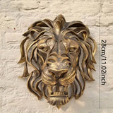Lion Head Wall Sculpture  Gold Resin Animal Art - Product detail 8