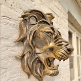 Lion Head Wall Sculpture  Gold Resin Animal Art - Product detail 5