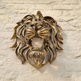 Lion Head Wall Sculpture  Gold Resin Animal Art - Product detail 4
