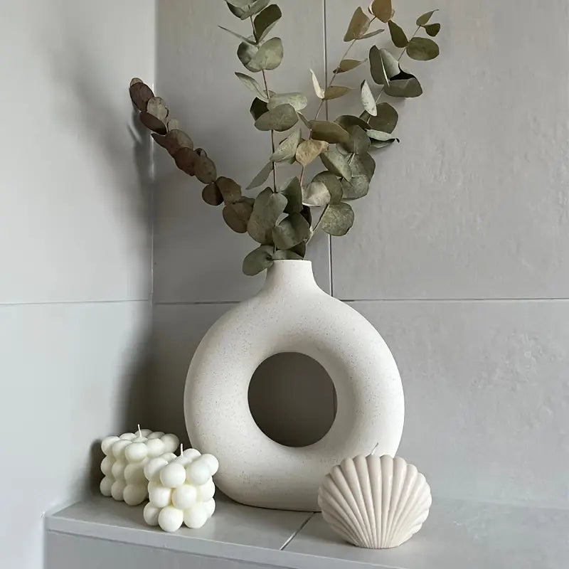Modern Ceramic Vase Set  Hollow Circle Design - Product detail 9