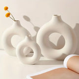 Modern Ceramic Vase Set  Hollow Circle Design - Product detail 5