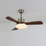 Modern Wooden Ceiling Fan  Brushed Nickel LED Light Kit - Product detail 18