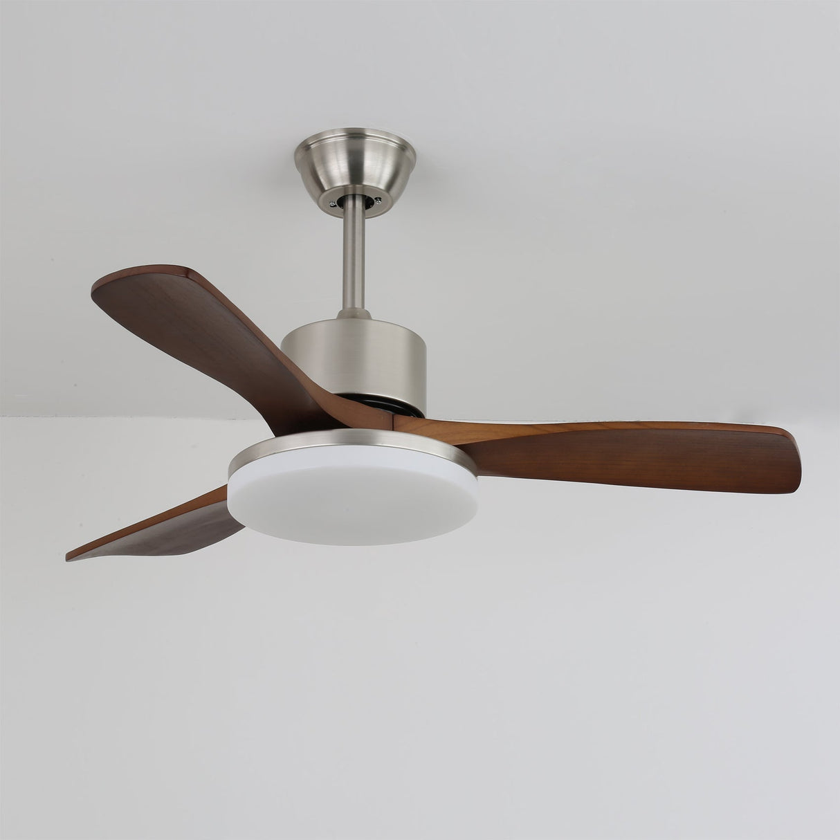 Modern Wooden Ceiling Fan  Brushed Nickel LED Light Kit - Product detail 13