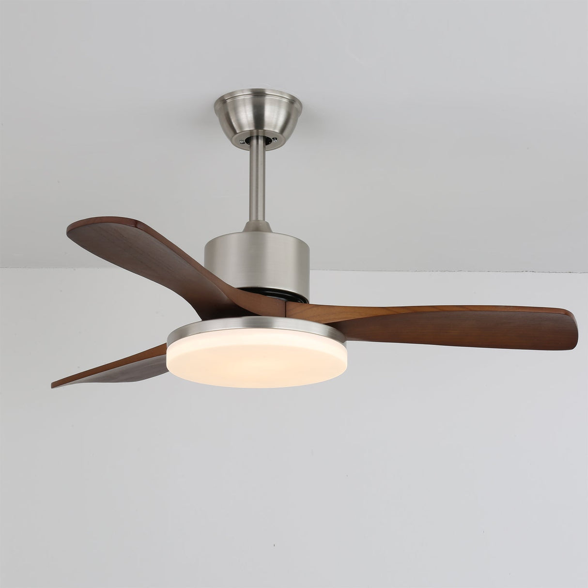 Modern Wooden Ceiling Fan  Brushed Nickel LED Light Kit - Product detail 15