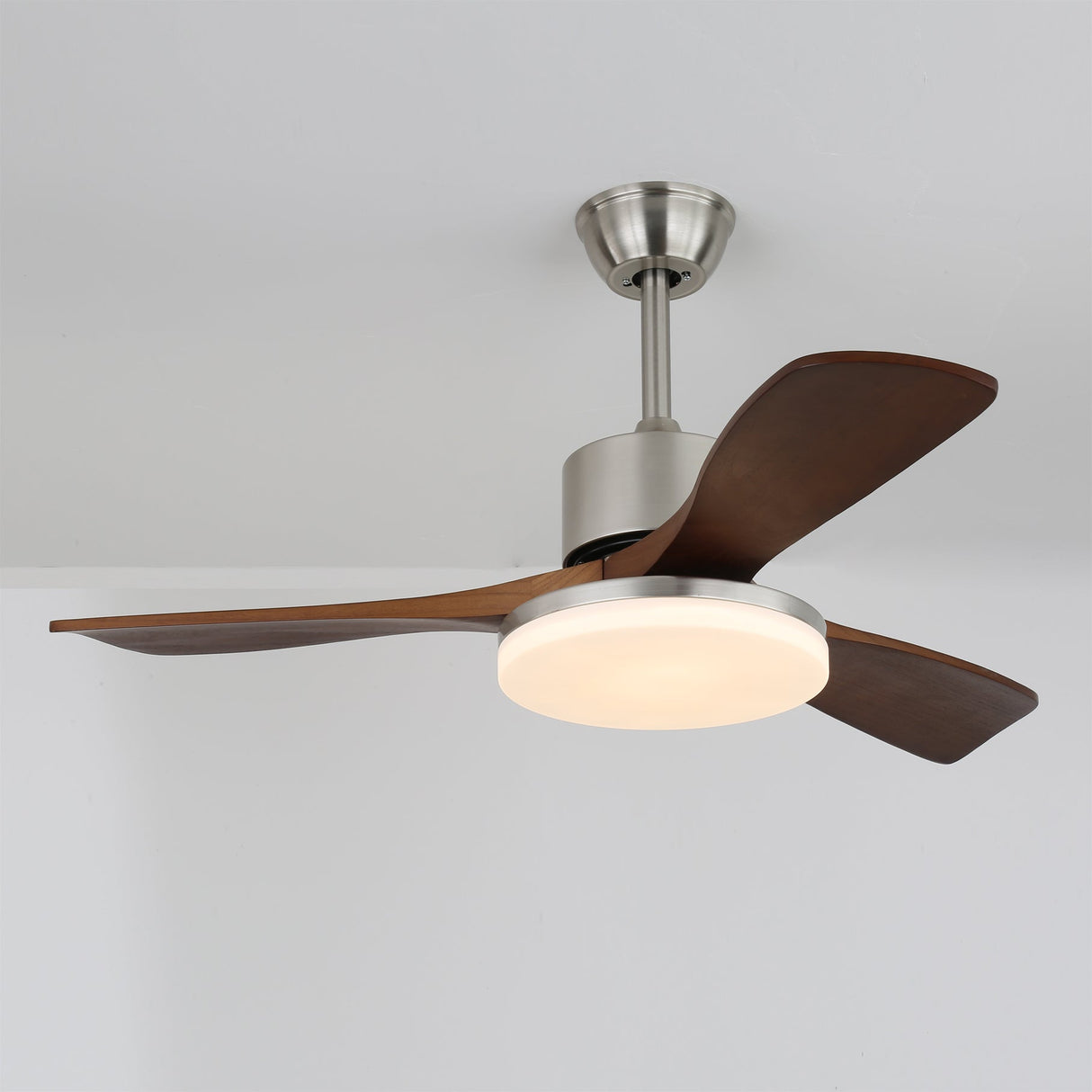 Modern Wooden Ceiling Fan  Brushed Nickel LED Light Kit - Product detail 16