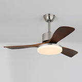 Modern Wooden Ceiling Fan  Brushed Nickel LED Light Kit - Product detail 16