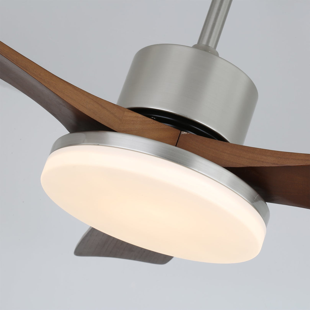 Modern Wooden Ceiling Fan  Brushed Nickel LED Light Kit - Product detail 7