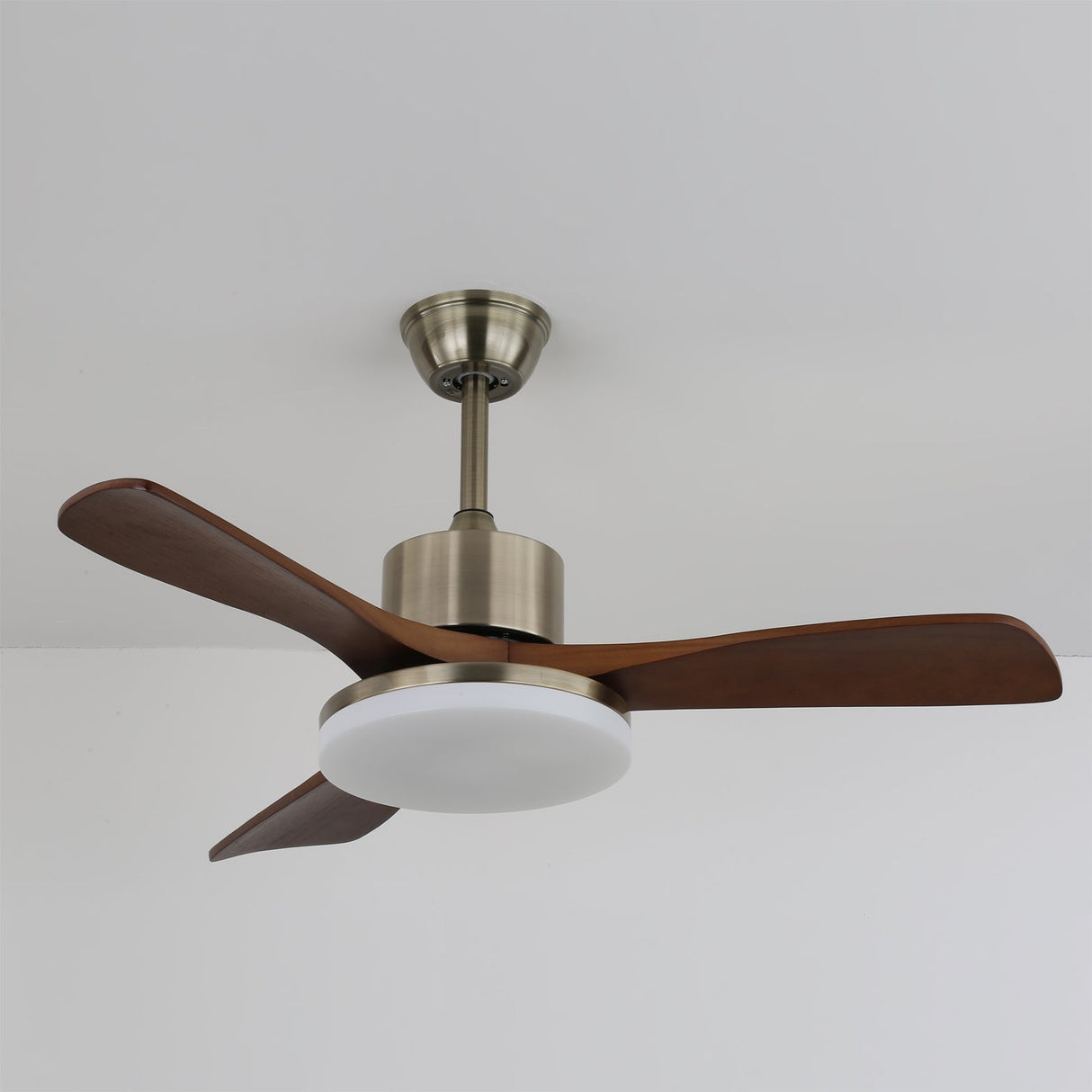Modern Wooden Ceiling Fan  Brushed Nickel LED Light Kit - Product detail 8