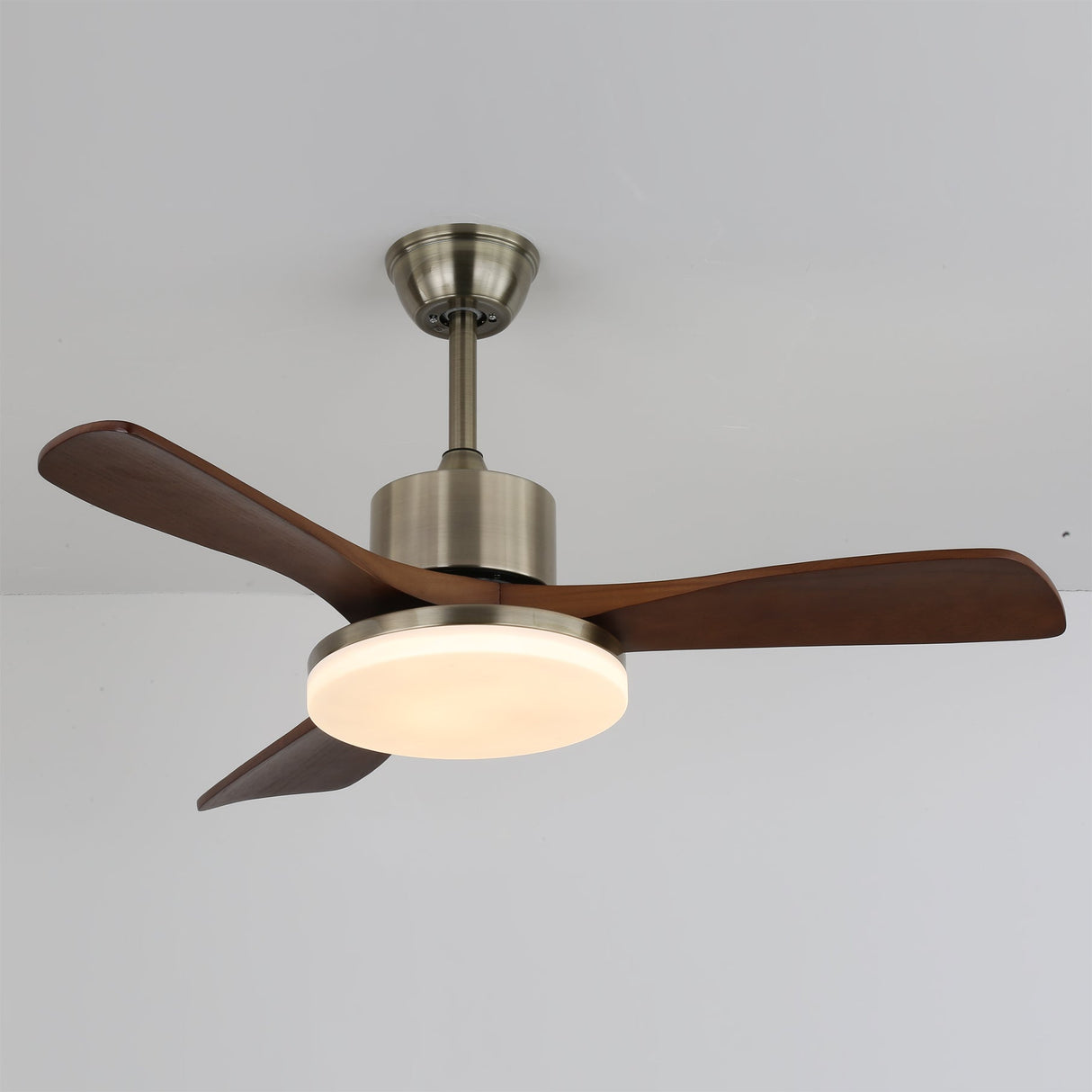 Modern Wooden Ceiling Fan  Brushed Nickel LED Light Kit - Product detail 5