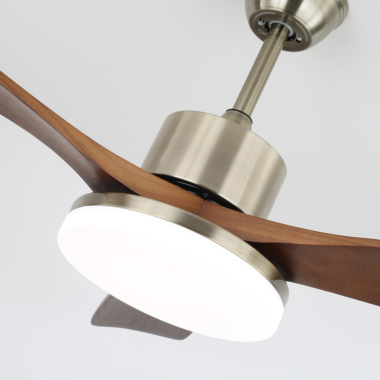 Modern Wooden Ceiling Fan  Brushed Nickel LED Light Kit - Product detail 11