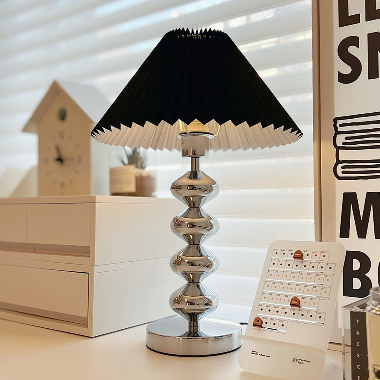 Modern Table Lamp  Chrome Stacked Spheres Base - Product detail 8