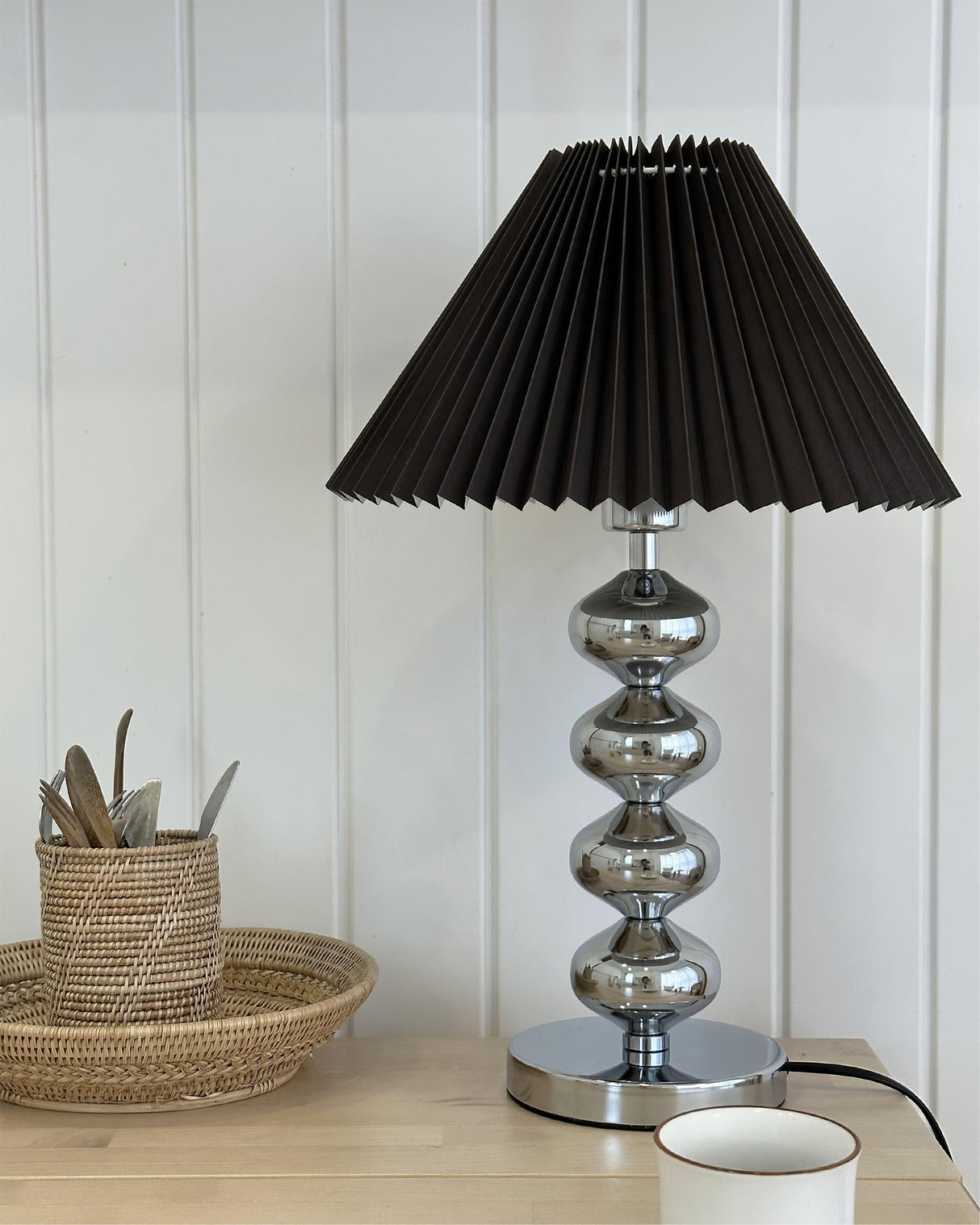 Modern Table Lamp  Chrome Stacked Spheres Base - Product detail 15