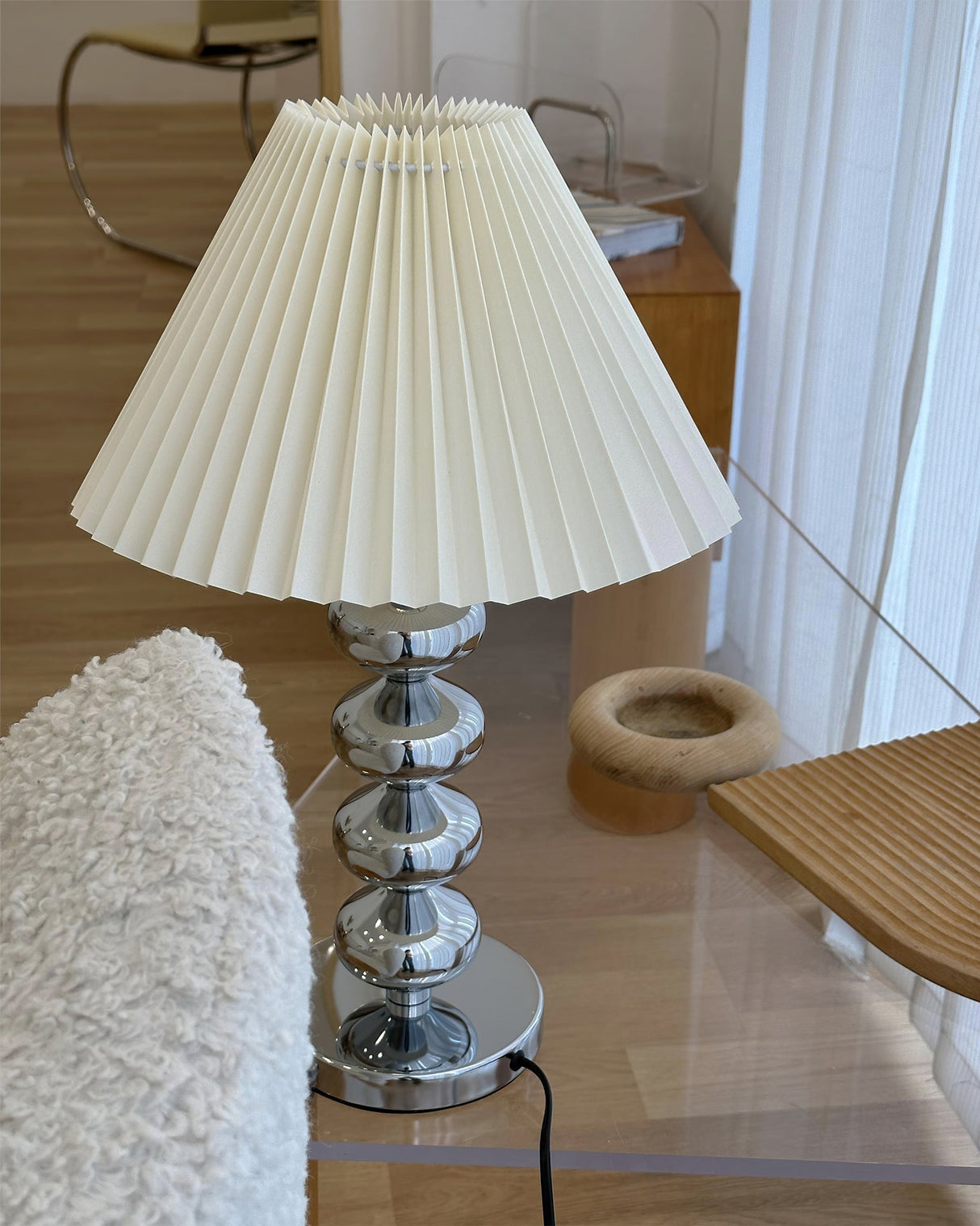 Modern Table Lamp  Chrome Stacked Spheres Base - Product detail 14