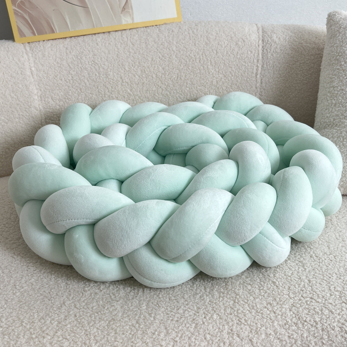 Braided Floor Cushion  Chunky Knit Design in Cream - Product detail 12