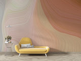 Abstract Mural Wallpaper | Flowing Lines in Terracotta and Beige