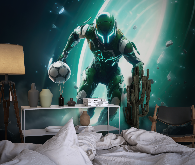 Gamer Mural Wallpaper | Futuristic Football Space Design