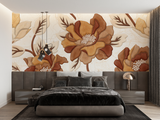 Floral Mural Wallpaper | Large Terracotta Blooms