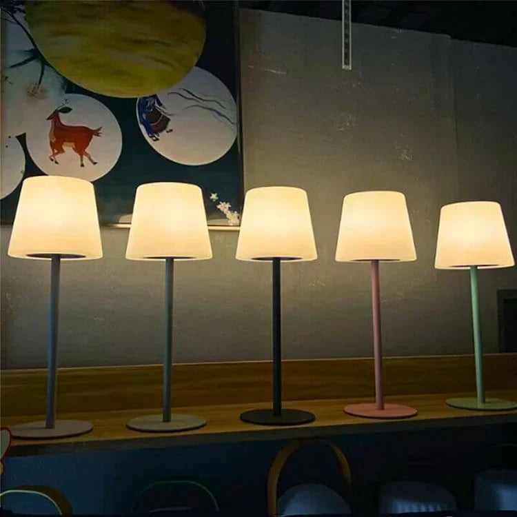 Wireless LED Table Lamp  Modern Pink Metal Design - Detailed view