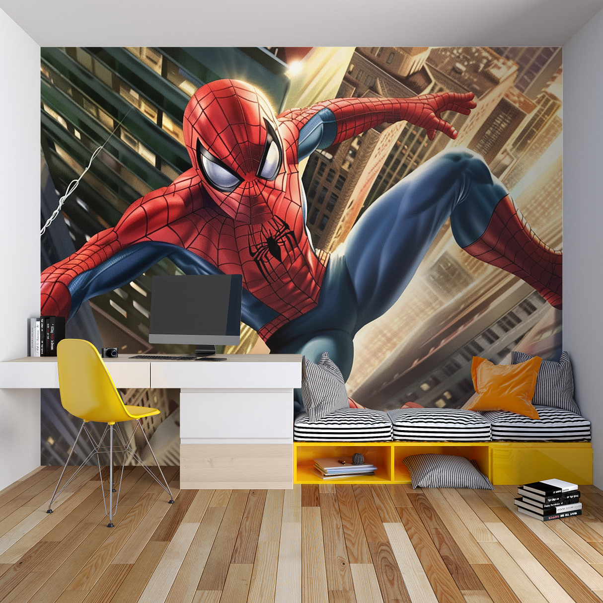 Superhero Mural Wallpaper | Spider-Man City Adventure