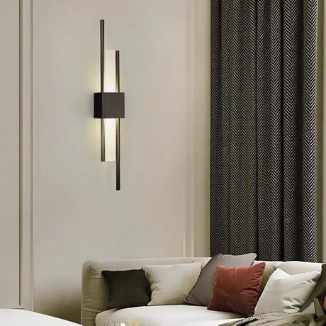Modern LED Wall Lamp  Black Metal Linear Design - Product showcase