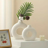 Modern Ceramic Vase Set  Hollow Circle Design - Product detail 8