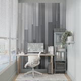 Geometric Mural Wallpaper | Modern Grey Gradient Stripes