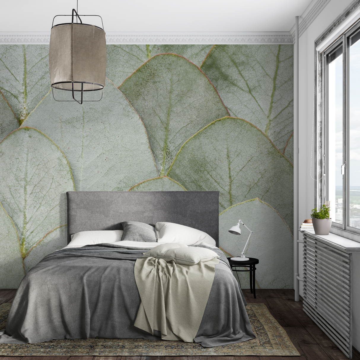 Botanical Mural Wallpaper | Large Green Leaves Pattern